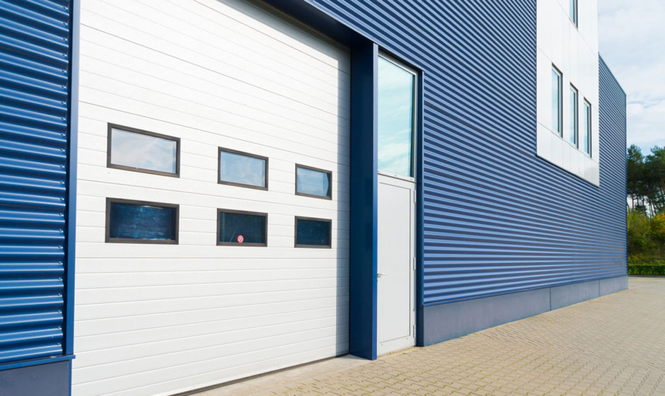 Commercial locked garage door